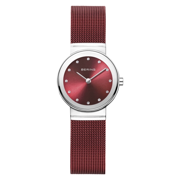 Bering Ladies Classic Red & Silver Watch 10126-303