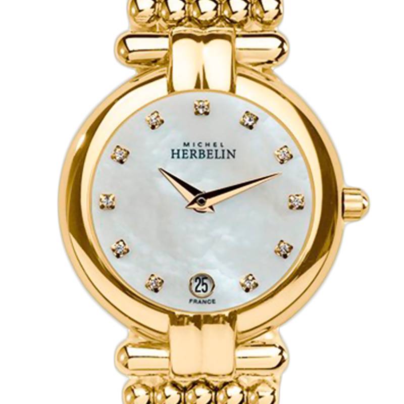 Michel Herbelin Ladies Gold Plated Perle Bracelet Watch 16873 Bp59 David Christopher