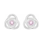 Silver Pink CZ Knot Stud Earrings 8.55.7869