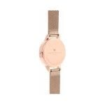 White Dial Rose Gold Mesh Watch