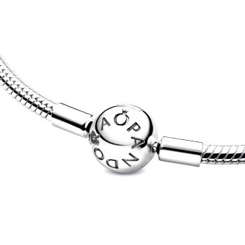 Pandora Moments Snake Chain Necklace Close up of Ball clasp