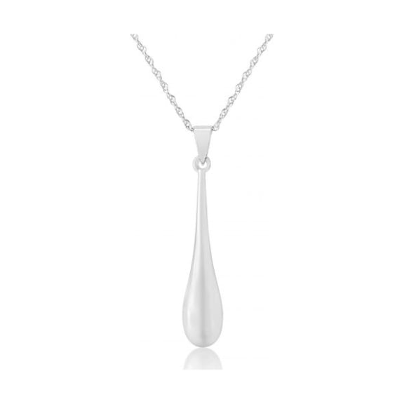 White Gold Drop Pendant Necklace