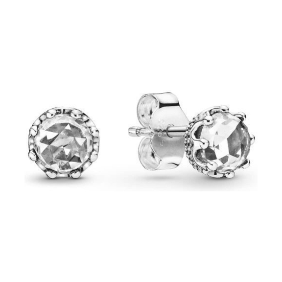 PANDORA Clear Sparkling Crown Stud Earrings