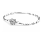 Moments Sparkling Pave Clasp Snake Chain Bracelet