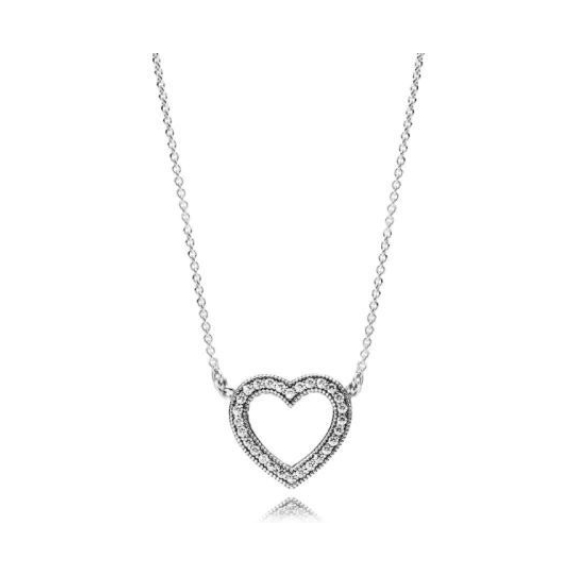 Pandora Sparkling Open Heart Necklace