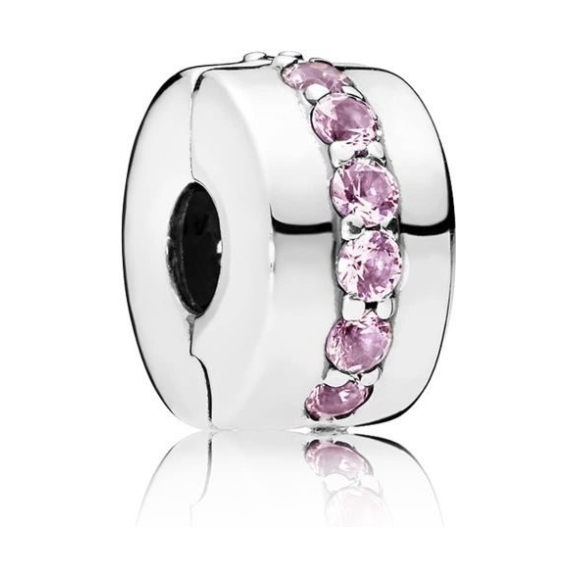 Pandora Pink Sparkling Row Clip Charm