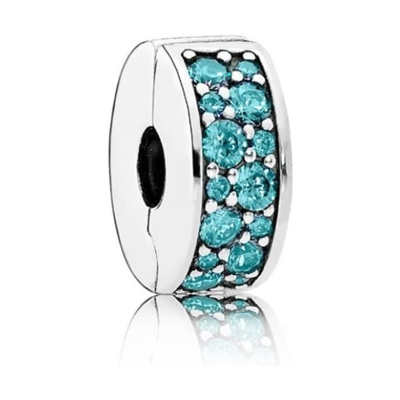 Pandora Teal Pave Clip Charm