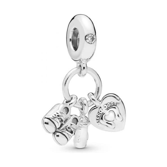 PANDORA Baby Bottle & Shoes Dangle Charm