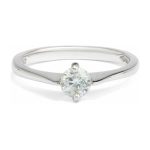 Palladium 4 Claw Round Cut 1/4ct Diamond Solitaire Ring