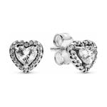 PANDORA Elevated Heart Stud Earrings