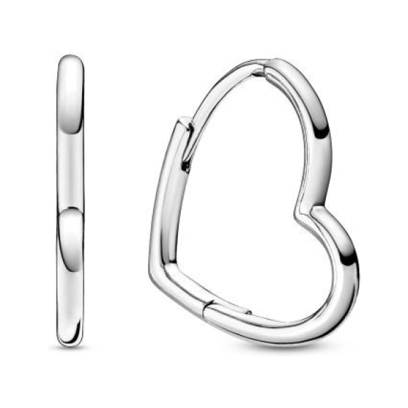 Pandora Asymmetrical Heart Hoop Earrings