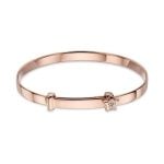 Little Star Gracie Rose Gold Diamond Star Christening Bangle