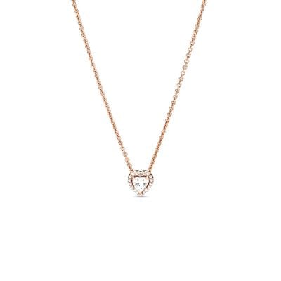 388425C01 45 Pandora rose elevated heart necklace