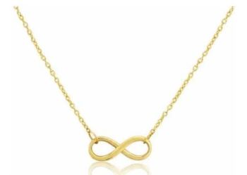 9ct yellow gold infinity necklace