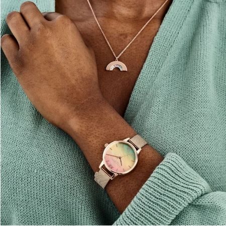 Olivia burton rainbow online necklace