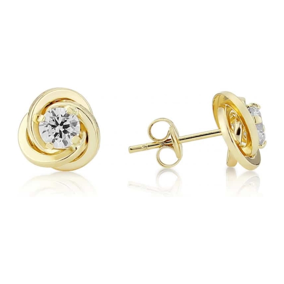 gold knot stud earrings