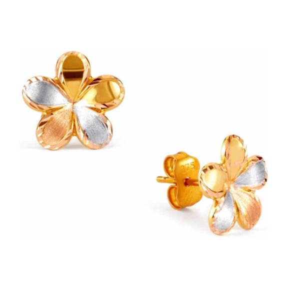 Filigree Stud Earrings Yellow Gold