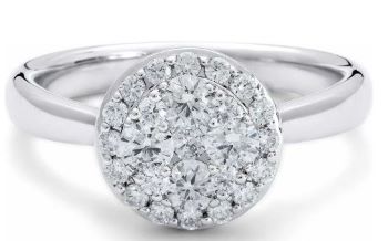 Platinum 0.50ct diamond cluster ring