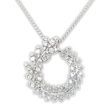 9ct white gold Diamond wreath pendant