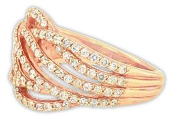9ct rose gold diamond swirl ring
