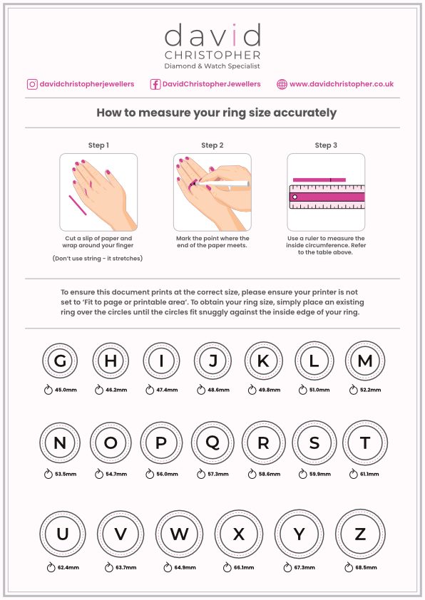 How To Measure Your Ring Size - Fallers.ie - Fallers Jewellers Galway