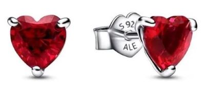 292549C01 Pandora Red heart stud earrings