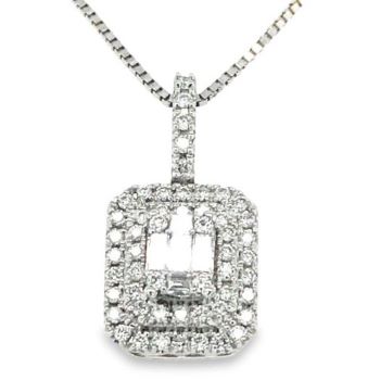 18ct white gold palladium diamond pendant