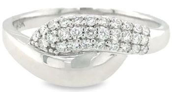 9ct White Gold Diamond Entwined Ring