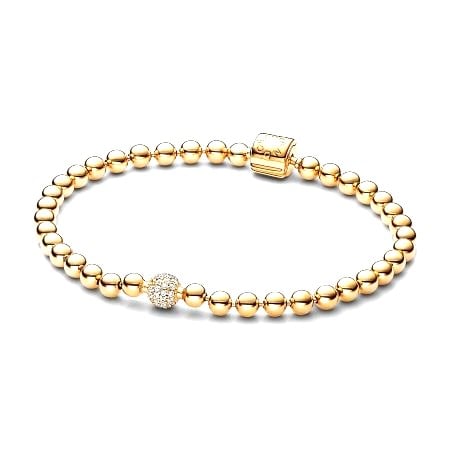 568342C01 Pandora beads Pave Bracelet gold plated 1