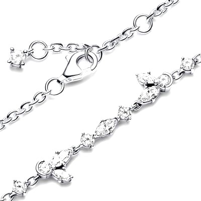 592631C01 Pandora Sparkling herbarium cluster chain bracelet