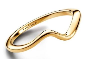 163095C00 Pandora polished Wave ring 14ct gold plated finish