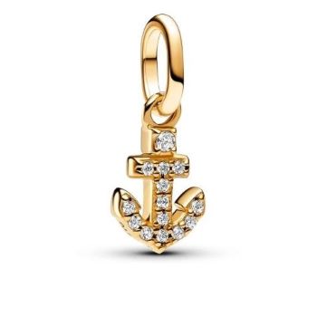 763369C01 Pandora ME 14ct gold plated Anchor mini dangle charm front view