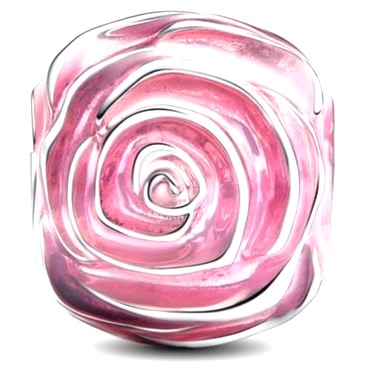 793212C01 Pandora Pink rose in bloom charm