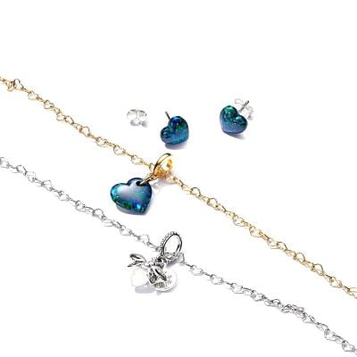 393334C00 45 Pandora linked hearts collier necklace mix and match