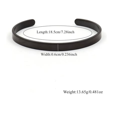 Simple Style Classic Style Commute C Shape 304 Stainless Steel Men s Bangle black size 1